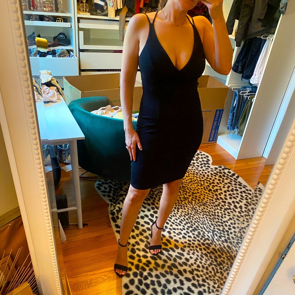 Lulus Strappy Little Black Bodycon Dress